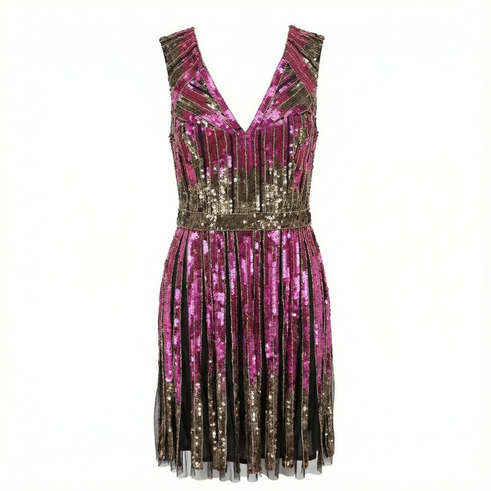Aidan Mattox Heavily Sequin Beaded Party Dress